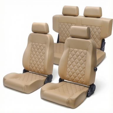 Caballo Seats Kit | Front & Rear Set | Diamond Cashew | 66-77 Ford Bronco